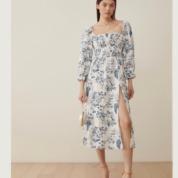 🌿|NWT| Reformation Gitane Linen Dress in Corsica - Picture 4 of 15